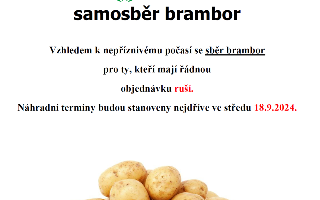 Přerušení samosběru brambor